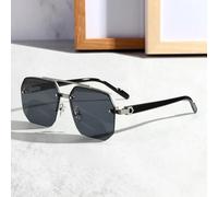 AAIXXIZAO Sunglasses For Men Gradient Sunglasses For Men Fashion Metal Big Frame Sun Glasses Design Luxury Uv400 Eyewear One Size A