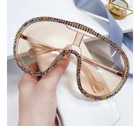 AAIXXIZAO Sunglasses For Men Oversized Sunglasses WoMen Punk Sun Glasses Female Gradient Shades Eyewear Brown-Lightbrown