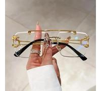 AAIXXIZAO Sunglasses For Men Square Sunglasses Man Woman Vintage Rimless Sun Glasses Male Female Fashion Retro Sunglasses Clear