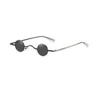 AAIXXIZAO Sunglasses For Men Vintage Punk Man Sunglasses Classic Small Round Sunglasses Women Metal Frame Black Lens Eyewear Driving Black-Black