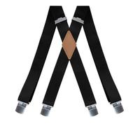 AAIXXIZAO Suspender Braces Man'S Suspenders 4 Clips Braces Casual Elastic Trousers Strap Gift For Dad(Black)