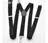 AAIXXIZAO Suspender Braces Retro Three Hooks Buckle Strap Clips Hook Elastic Waist Suspenders For Men Universal Fit Adjustable Pants Supports 2.5 Width Black