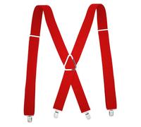 AAIXXIZAO Suspender Braces Suspenders Men 4 Clip 3.5Cm Width Braces Adjustable Elastic X Back Pants Women Suspender Adult Man Braces Wedding Accessories(Dmx 08-Red)