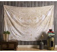 Aakarshan Tarot Tapestry Moon Lit 7 Star Mysterious Medieval Psychedelic Divination Wall Hanging Indian Cotton Tapestries Throw Hippie Mandala Boho Bedding Yoga Meditation