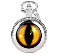 AAKG Vintage Pocket Watch, Eye of Rights Pocket Watch, Pendant Necklace Watch, Men's Pocket Watch, Women's Pocket Watch, (Silver-1)