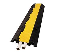 AAKK Floor Cord Covers, Cable Management Protect Cables and Prevent a Trip Hazards, 2 Channels Cable Protector for Offices, Schools, Factories and Outd(Size:1000x250x50MM,Color:black yellow)