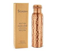 Aakrati Made in India 30 Oz. Handmade Handcrafted 100% Pure Copper Water Bottle Vessel Hammered Finish Leak Proof Gift Set Box Ayurveda s