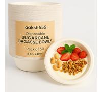 Aaksh 555 | Pack of 50 | Strong Disposable Bowls 8oz/240ml, Ecofriendly [4.5 x 1.77 inches ] Strong Paper Bowls for Hot & Cold Foods, Soup, Desserts, Salads, Microwave Safe