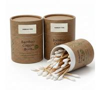 AAKSH555 | 600 Premium Bamboo Cotton Buds (2 x 300 Pack) - Ear Swabs | Cotton Tips for Baby, Makeup & Ear Hygiene