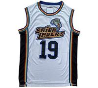 Aaliyah 19 Bricklayers MTV Rock N Jock 90s Hip Hop Clothes for Party Men Basketball Jersey, White, S