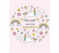 Aaliyah: Unicorn Notebook Personal Name Wide Lined Rule Paper | Notebook The Notebook For Writing Journal or Diary Women & Girls Gift for Birthday, ... | 162 Pages Size 8.5x11inch | Matte Finish