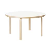 Aalto 90A Round Table 60cm Birch/ White Laminate