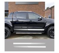 AALXF 2Pcs Car Side Body Stickers for VW Amarok, Waterproof Self-Adhesive Vinyl Decals, Sport Racing Stripes Auto Door Skirt Exterior Tuning Accessories,A-White