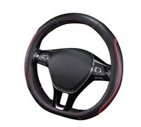 AALXF Car Steering Wheel Cover for Opel Insignia 2008-2023 2024 2025 A B,Anti-Slip Breathable Durable Steering Wheel Cover Leather,Steering Wheel Protector Car Accessories,B-red+black-D-shaped