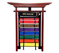 AAMA Martial Arts Taekwondo Karate Judo Jiu Jitsu 10 Level Wall Mountable Wooden Budo Belt Display