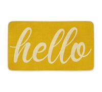 AamAccess Hello Spring Decor Doormat, Summer Low Profile Switch Rug Indoor Outdoor Non-Slip Door Mat for Home Entrance, Outside Entry, Patio Floor 17x30 Inches (Yellow, 17x30 Inches)