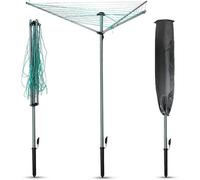 Aamen 3 Arm Rotary Clothes Airer, 30M Pvc Coated Rotary Washing Line Airer