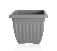 AAMEN Athens Square Planters 40cm, Plastic Square Planters Plant Pots, Traditional Flower Pot for Indoor & Outdoor Plants, Home Garden Ornaments Large Pot Lightweight & Weather Resistance (Grey)