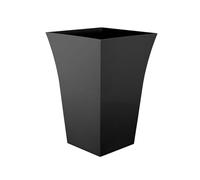 AAMEN Square Planters Plastic Plant Pots Indoor & Outdoor Garden, Black Milano Planters, Weather-Resistant Flower Pot, Lightweight & Pierce Holes for Drainage (Upright Medium)