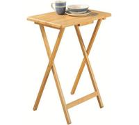 Aamen Wooden Folding Snack Table, Outdoor, Beech, Garden Table - Natural
