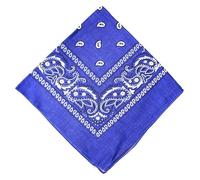 Aamera Men's Paisley Print Cotton Bandana Scarf - Royal Blue