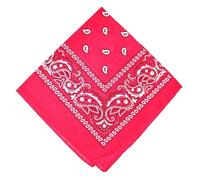 AAMERA Paisley Bandanas for Women Men of Head Scarf Neck Wear Headband as Gifts, Multi-use Bandanas with Paisley Hair Ties (Hot Pink)