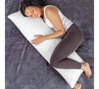 Aamira Bolster Long Full Body Cushion Pillow 120X40Cm, Orthopaedic Shredded Memory Foam, Pregnancy & Side Sleepers Washable Cover