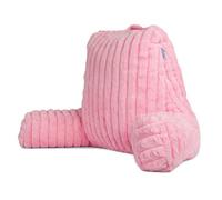 Aamira Deluxe Large Reading Pillow, Soft Ribbed Pink Faux Fur, Shredded Memory Foam Cuddle Cuddle Cushion Backrest Arm Support