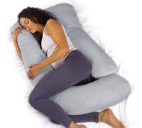 Aamira Light Grey Pregnancy Maternity Pillow, 140x70x20cm J Shaped Memory Foam | Size: 140 x 70 x 20 cm Aamira Light Grey 140 x 70 x 20 cm