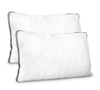 Aamira Luxury Shredded Memory Foam Bed Pillow 70x45cm 2 Pack, Orthopaedic Neck Back & Side Support, Bamboo Washable Cover in White | Size: 70x45 cm Aamira White 70x45 cm