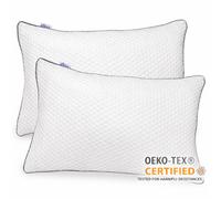 Aamira Premium Orthopaedic Shredded Memory Foam Bed Pillow 70X45Cm 2 Pack, Neck Back & Side Support, Bamboo Washable Cover