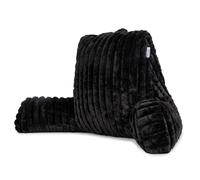 Aamira Reading Pillow Black Faux Fur Ribbed Memory Foam Support Cushion Aamira Black
