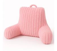 Aamira Reading Pillow Pink Faux Fur Ribbed Memory Foam Support Cushion Aamira Pink