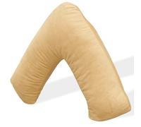 Aamira Shredded Memory Foam V Pillow, Orthopaedic Cream V Shaped Pillow for Head, Neck & Back Support, Comfortable V Pillow with Pillowcase for Posture and Washable Velvet Cover