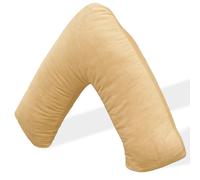 Aamira V Shaped Pillow Cream Crushed Velvet Memory Foam Support Cushion Aamira Cream