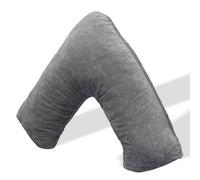 Aamira V Shaped Pillow Shredded Orthopaedic Memory Foam, Dark Grey, Head, Neck & Back Pregnancy Maternity Support, Washable Cover