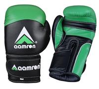 Aamron® Leather Boxing Gloves Training Muay Thai Fight Punch Bag Sparring BGLF1A (Green, 16 oz)