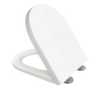 AAN BY SCOTT D-Shape Toilet Seat Slow Close Quick Release Standard Size Loo Seat Easy Cleaning Easy Installation Top or Blind Hole Fixing Plastic with Adjustable Hinges