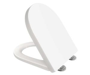 AAN BY SCOTT D-Shape Toilet Seat Slow Close Quick Release Standard Size Loo Seat Easy Cleaning Easy Installation Top or Blind Hole Fixing Plastic with Adjustable Hinges