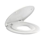 AAN BY SCOTT Soft Close Family Toilet Seat Potty Training Detachable Baby Seat with Quick-Release for Easy Cleaning, Easy Installation with Dual Fixing (Top & Bottom) Plastic - White