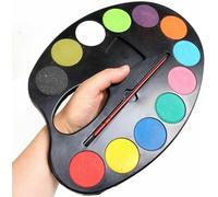 aangel ENTERPRISE JUMBO CHILDREN'S PAINTING SET WITH BRUSH, 12 Jumbo Colors Water Paint Set with Paint Brush On Palette - Kids Craft Set, Children's Painting Set for Everyday USE at Home, School