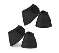 AAnkaier Overrach Bell Boots for Horses | Superb Hoof Protection | Easy Put On Quick Wrap Hook & Loop | Comfortable Durable | Reliable Shock Absorbing 4 Counts (Black, Large)