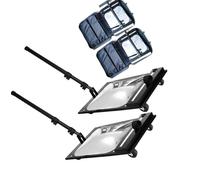 AANNAA Under Vehicle Inspection Mirror with LED Light - Convex Security Check Tool for Cars, Trucks, and Equipment(2pcs)