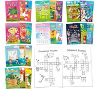 Aannanl 24 Mini Activities Word Search Books for Kids Ages 4-6-8-12,Party Bag Fillers,include Word Search,Maze,Crossword Puzzles,Dot to Dot,Airplane/Travel/Wedding Activities for Kids