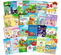 Aannanl 24 Mini Coloring Books Suitable for Children Aged 2-4 and 4-8 Small Party Gifts, Bulk Birthday Gifts, Gift Bag Fillers, School Classroom Activities Include Dinosaurs, Pets, Mermaids