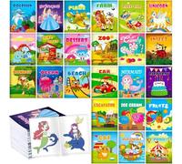 Aannanl 24 Mini Colouring Books for Children Party Favours Bulk Small Colouring Books for Kids Ages 4-8 Travel Activity Books Packs Birthday Gifts Party Bag Filler (24-B)