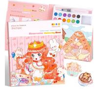 Aannanl Water Colouring Book for Children,Water Magic Painting Books for Kids Age 3-5 4-8 8-12,Arts and Crafts Plane Travel Activities for Kids,Gifts for Girls Boys (Pink)