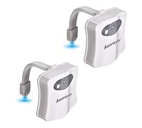 Aanrasey Toilet Night Light, Toilet Bowl Light, Motion Sensor Activated LED Night Light, 8-Color Toilet Light up for Bathroom Decor, Kids Bathroom Set Cool Stuff (2 Pack)