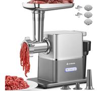 AAOBOSI 3000W Max Electric Meat Grinder, Pure Copper DC Motor with Ultra-Quiet & Auto-Reverse Non-Clogging Technology, Sausage & Kubbe Maker with 3 Cutting Plates & 2 Blades for Home Kitchen Use
