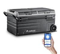 AAOBOSI 95L Car Refrigerator Portable Freezer, 12V Fridge Freezer Dual Zone Compressor Camping Fridge with APP Control for Car 12V/24V 100-240V Electric Cooler for Camping -20℃ to 20℃